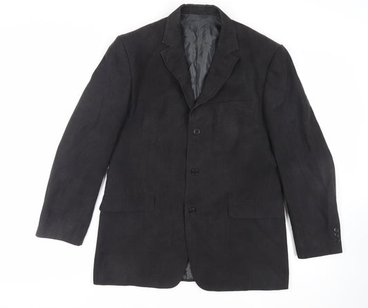 Marks and Spencer Mens Black Polyester Jacket Blazer Size 40 Regular