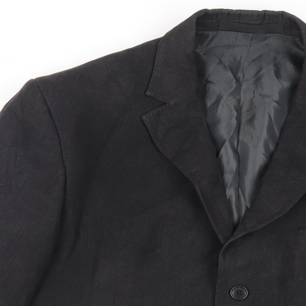 Marks and Spencer Mens Black Polyester Jacket Blazer Size 40 Regular