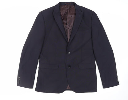 Next Mens Blue Polyester Jacket Suit Jacket Size 40 Regular