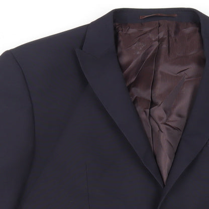 Next Mens Blue Polyester Jacket Suit Jacket Size 40 Regular