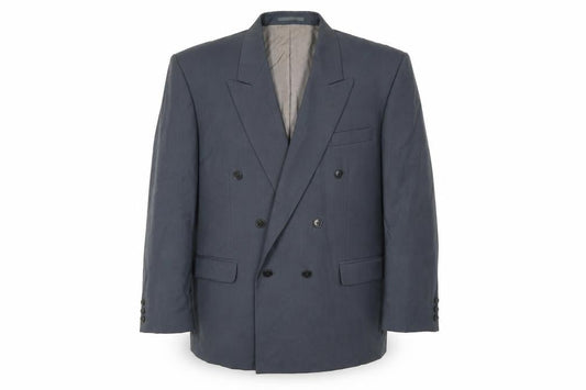 Sergio Rossi Mens Green Striped Polyester Jacket Suit Jacket Size 46 Regular