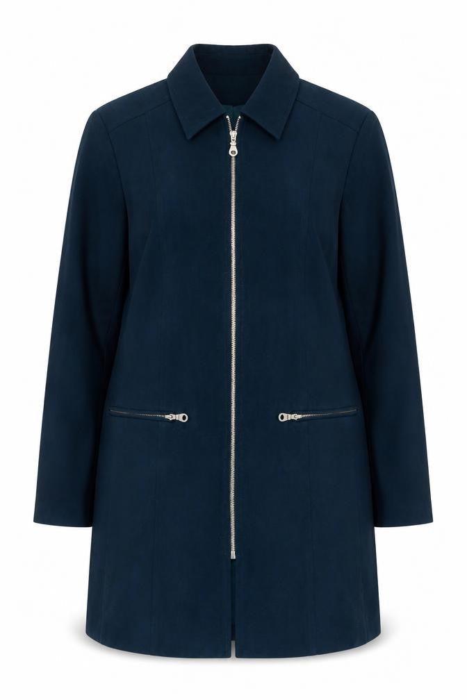Ann Harvey Womens Green Overcoat Coat Size 16 Zip - Zipped Pockets