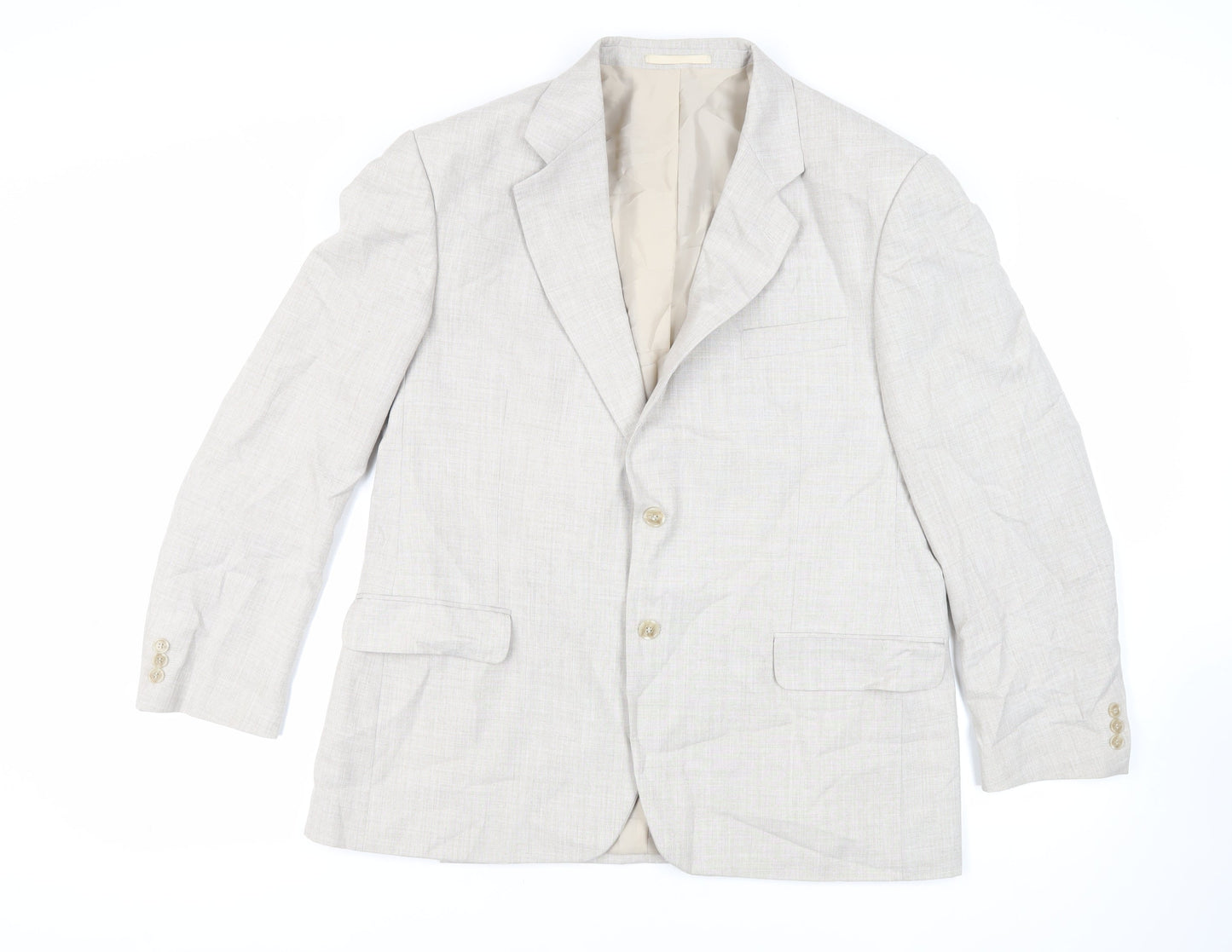 Gurteen Mens Beige Polyester Jacket Suit Jacket Size 44 Regular
