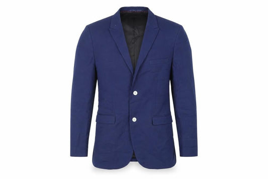 H&M Mens Blue Polyester Jacket Blazer Size 44 Regular