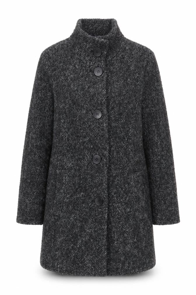 Debenhams Womens Grey Overcoat Coat Size 16 Button