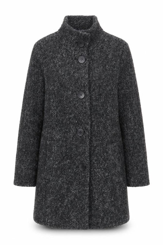 Debenhams Womens Grey Overcoat Coat Size 16 Button