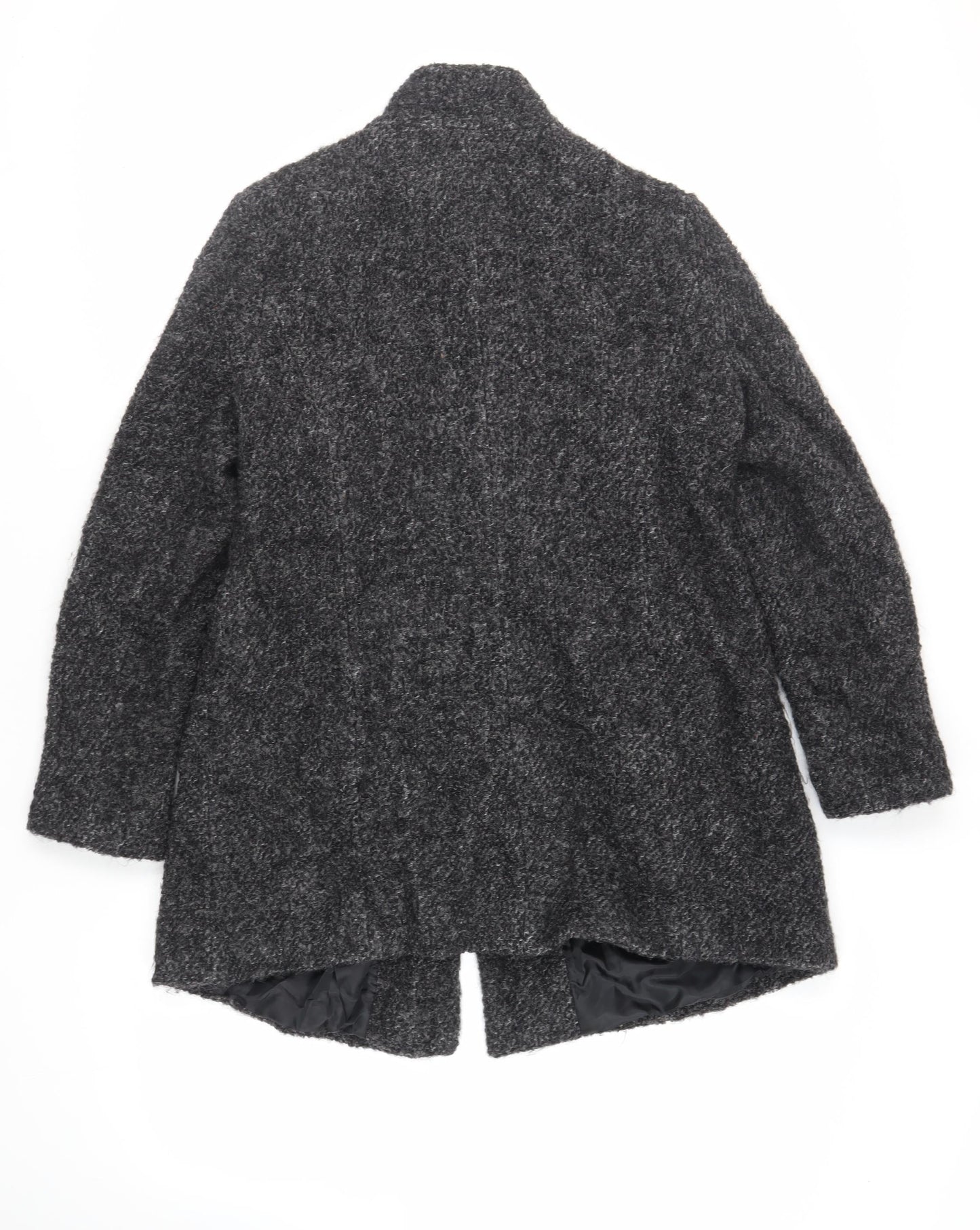 Debenhams Womens Grey Overcoat Coat Size 16 Button