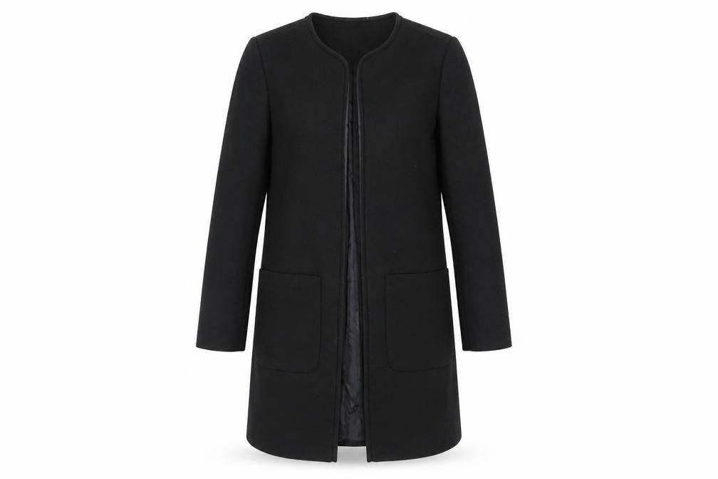 H&M Womens Black Overcoat Coat Size 10 - Open