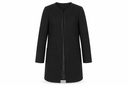 H&M Womens Black Overcoat Coat Size 10 - Open
