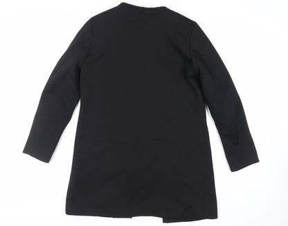 H&M Womens Black Overcoat Coat Size 10 - Open