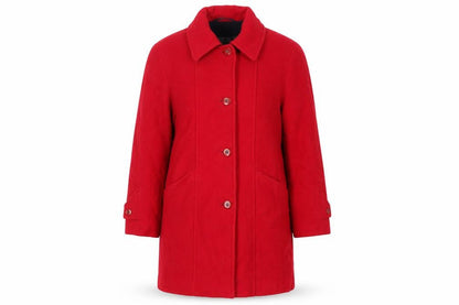Astraka Womens Red Overcoat Coat Size 10 Button - Vintage