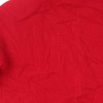 Astraka Womens Red Overcoat Coat Size 10 Button - Vintage