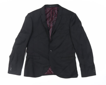 Next Mens Black Polyester Jacket Suit Jacket Size 40 Regular