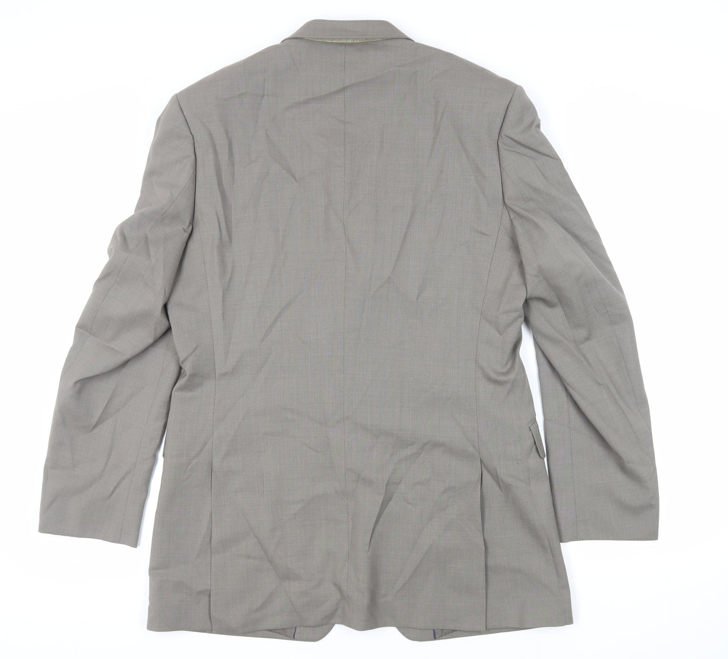 Burton Mens Grey Wool Jacket Suit Jacket Size 40 Regular