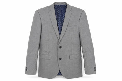Next Mens Grey Geometric Polyester Jacket Suit Jacket Size 40 Regular