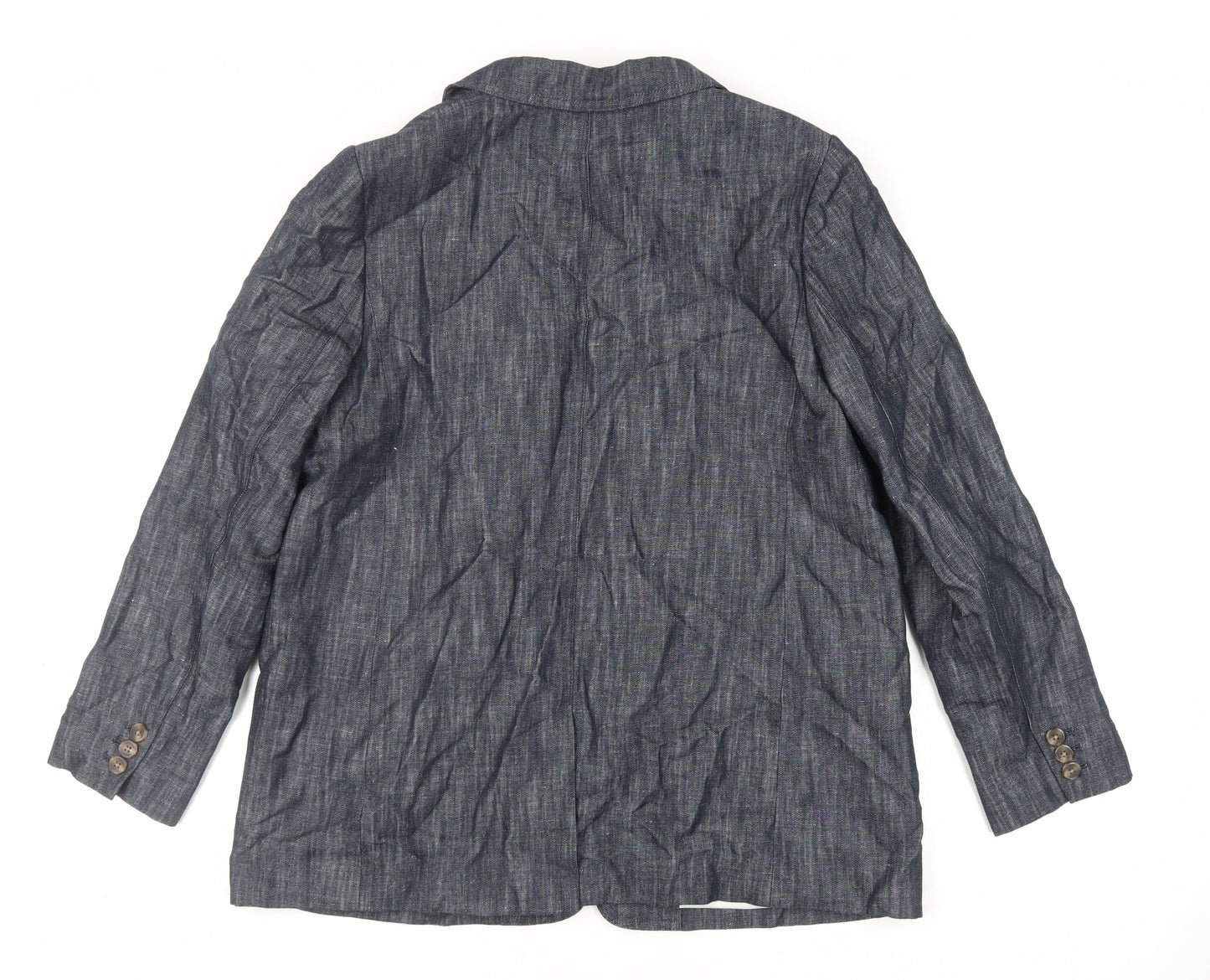 Marks and Spencer Womens Blue Jacket Blazer Size 16 Button