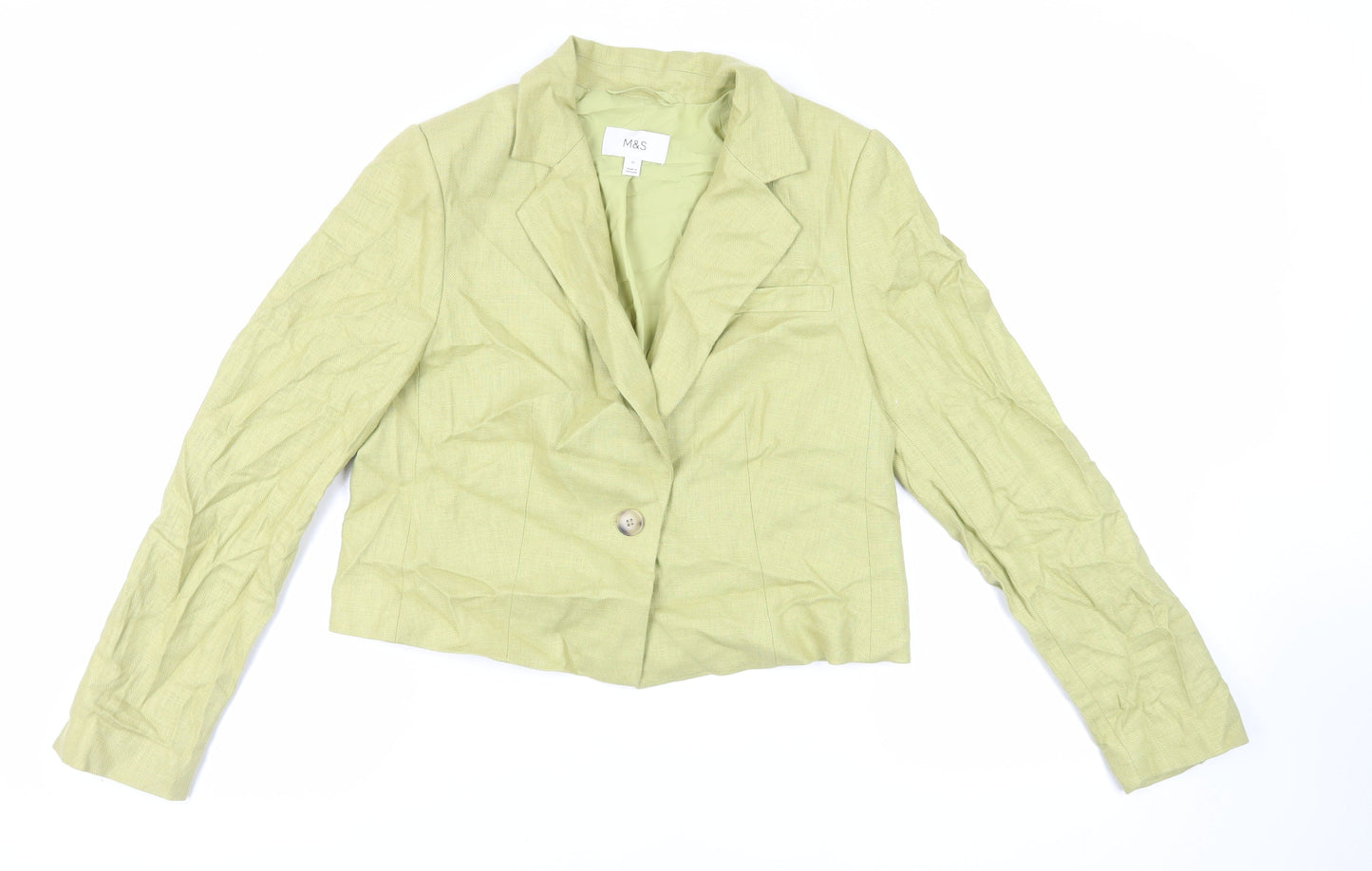 Marks and Spencer Womens Green Jacket Blazer Size 12 Button