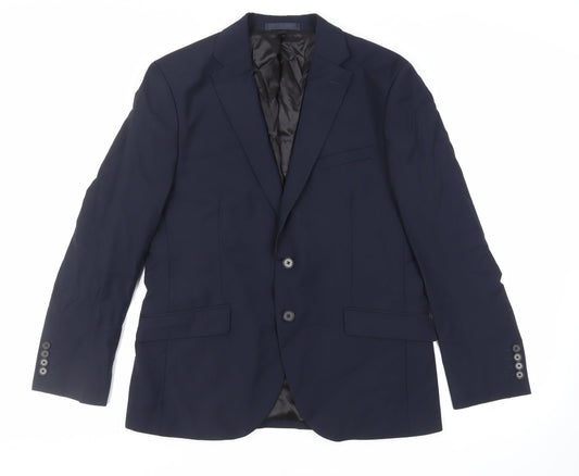 Marks and Spencer Mens Blue Wool Jacket Suit Jacket Size 40 Regular