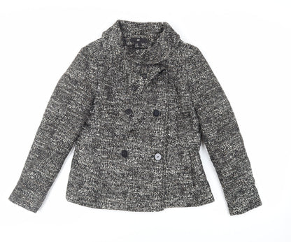 H&M Womens Grey Jacket Blazer Size 10 Button