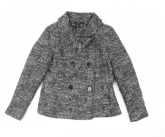 H&M Womens Grey Jacket Blazer Size 10 Button