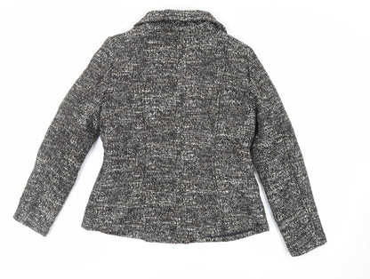 H&M Womens Grey Jacket Blazer Size 10 Button