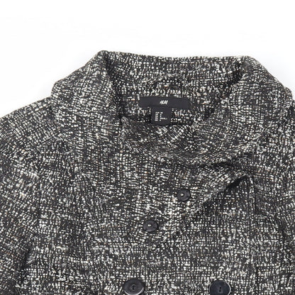 H&M Womens Grey Jacket Blazer Size 10 Button