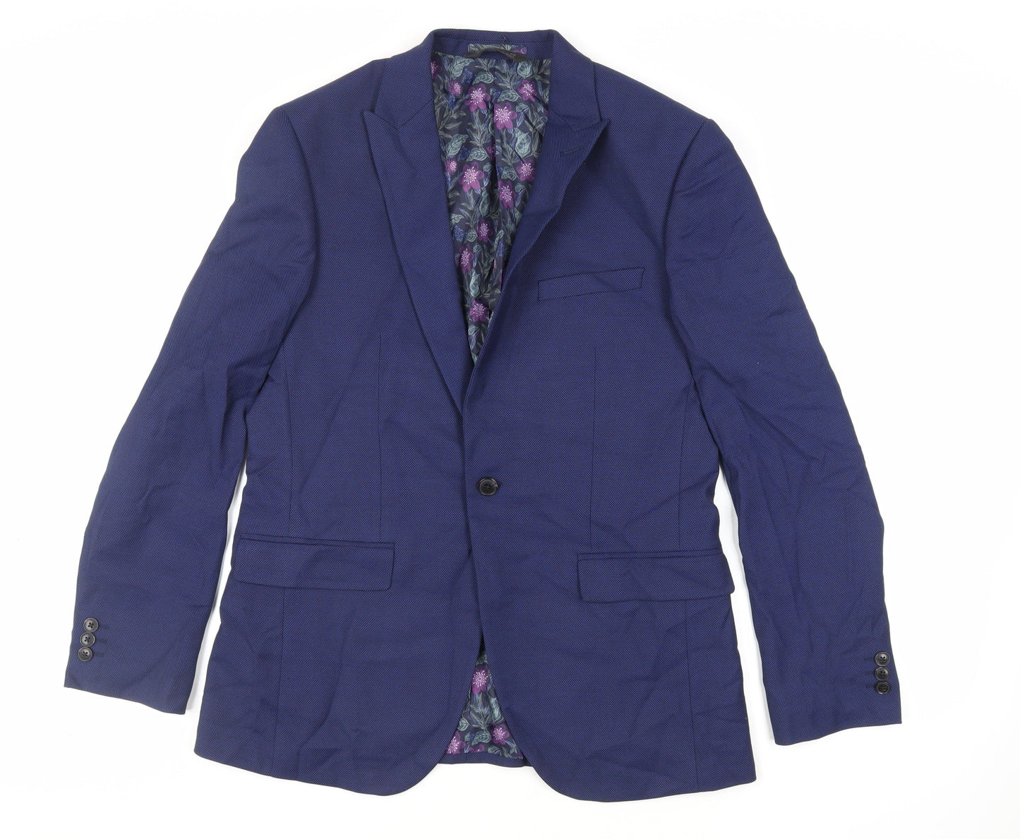 Marks and Spencer Mens Blue Polyester Jacket Suit Jacket Size 40 Regular