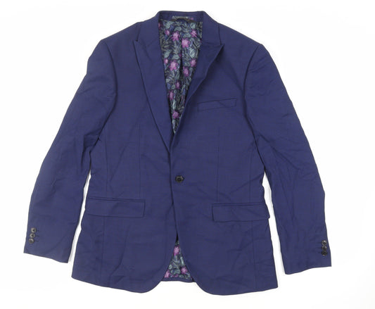 Marks and Spencer Mens Blue Polyester Jacket Suit Jacket Size 40 Regular