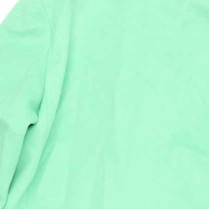 Marks & Spencer Womens Green Overcoat Coat Size 14 Button