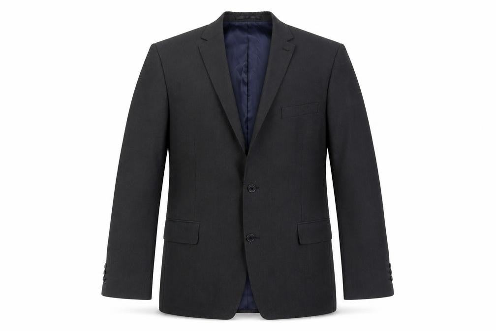 Debenhams Mens Black Striped Polyester Jacket Suit Jacket Size 44 Regular
