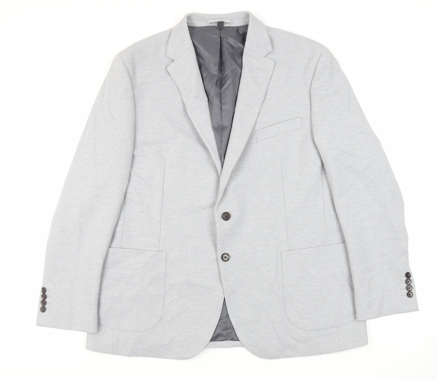 Marks and Spencer Mens Grey Polyamide Jacket Suit Jacket Size 46 Regular