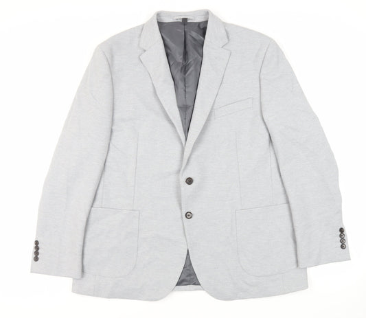 Marks and Spencer Mens Grey Polyamide Jacket Suit Jacket Size 46 Regular