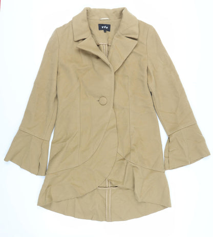 Per Una Womens Brown Overcoat Coat Size 14 Button - Unlined