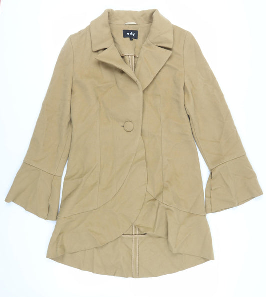 Per Una Womens Brown Overcoat Coat Size 14 Button - Unlined
