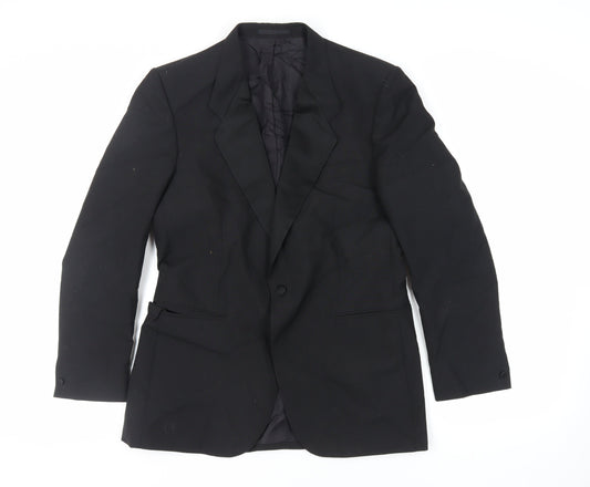 Turo Mens Black Wool Tuxedo Suit Jacket Size 40 Regular