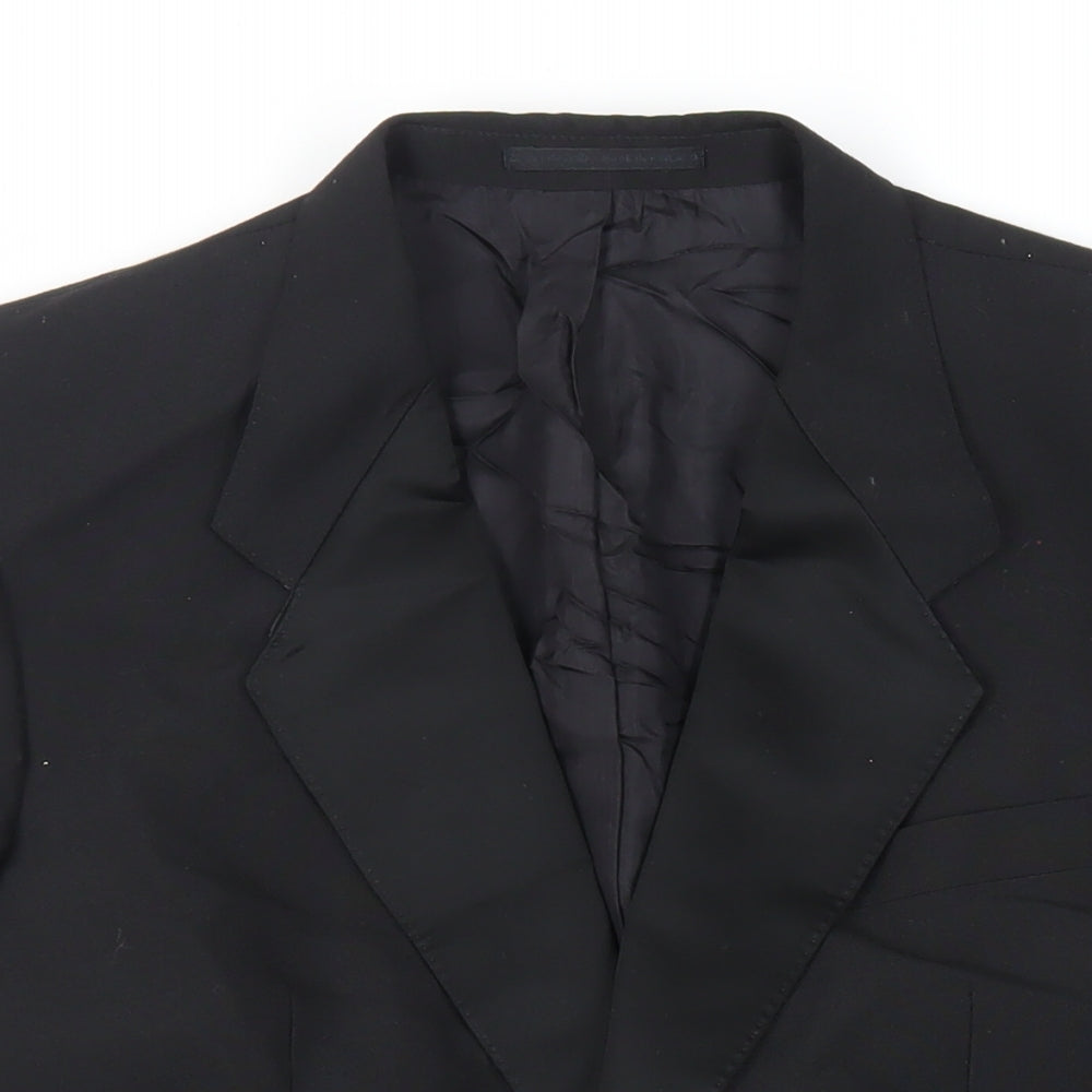 Turo Mens Black Wool Tuxedo Suit Jacket Size 40 Regular