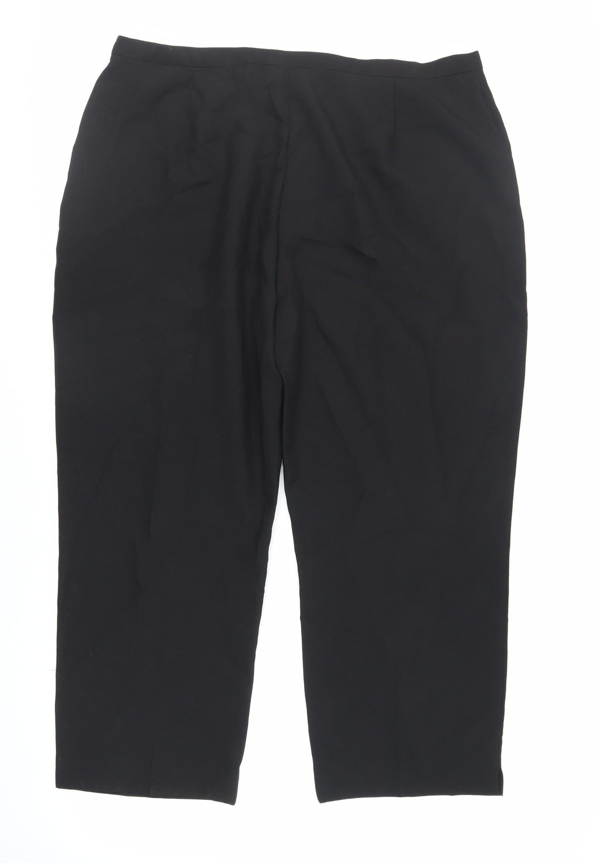Sarah Hamilton Womens Black Polyester Trousers Size 20 L26 in Regular Zip - Zipped Pockets