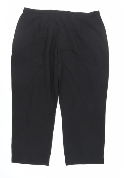 Sarah Hamilton Womens Black Polyester Trousers Size 20 L26 in Regular Zip - Zipped Pockets