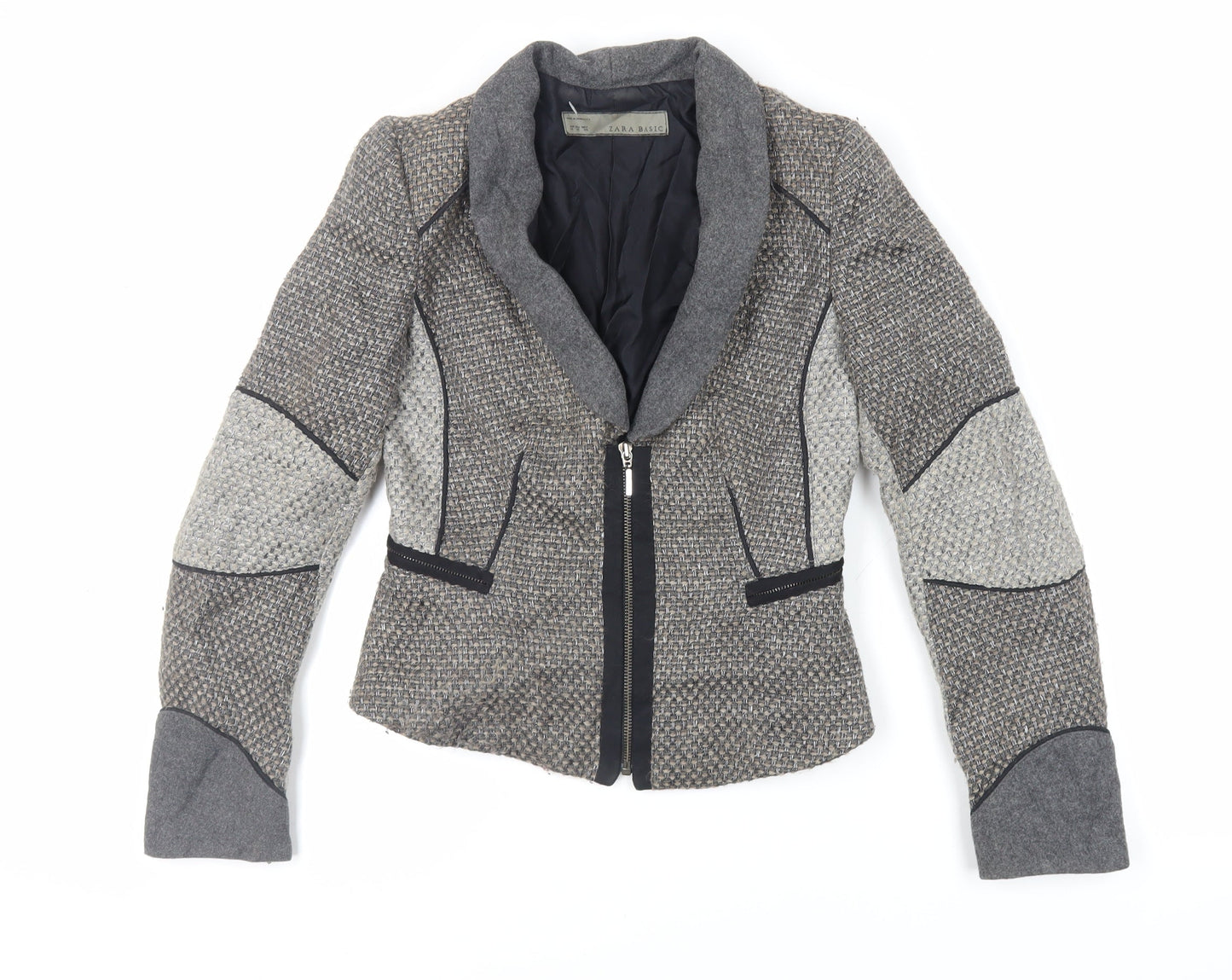 Zara Womens Grey Jacket Blazer Size XS Zip