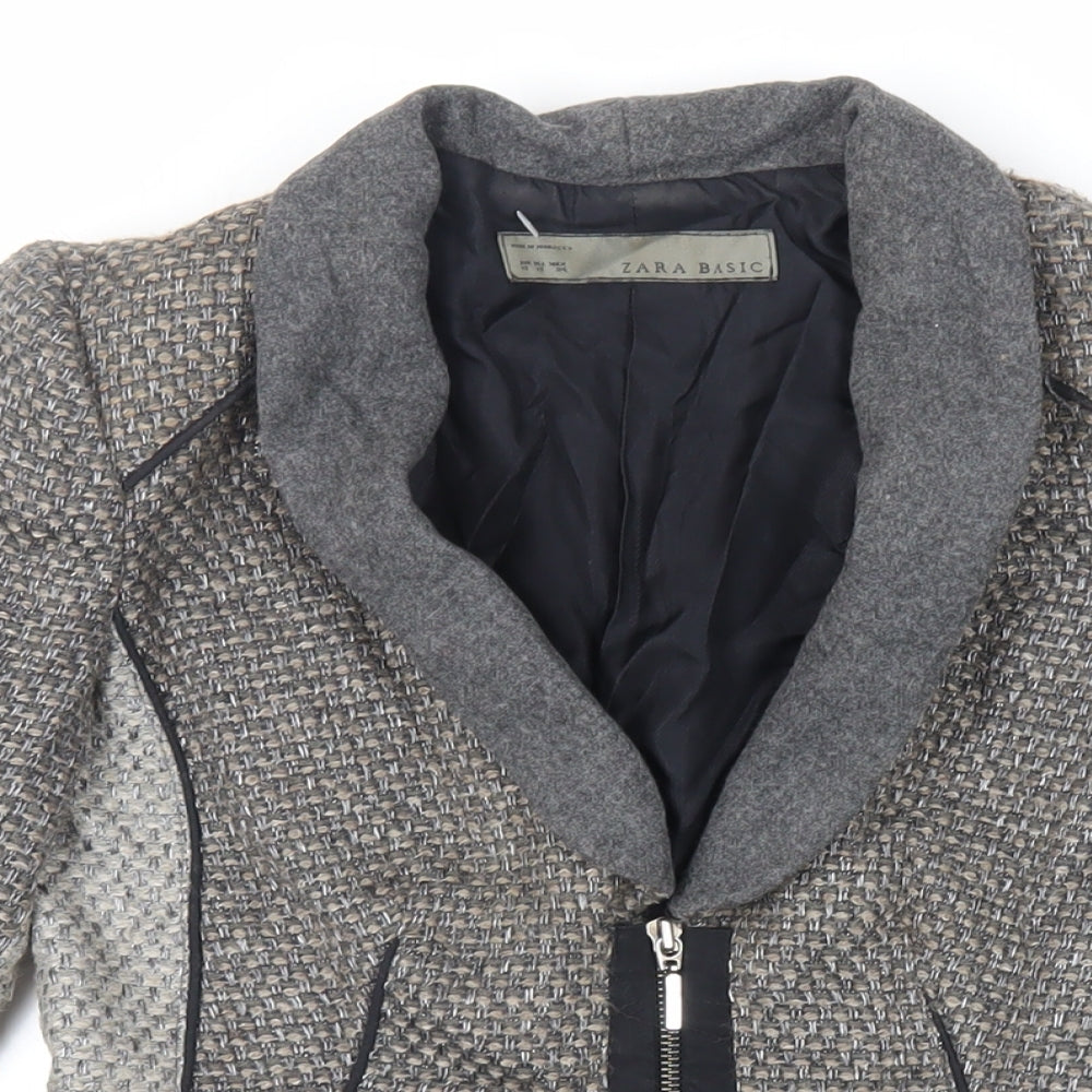 Zara Womens Grey Jacket Blazer Size XS Zip