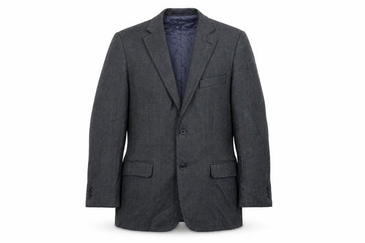Wellington Mens Blue Herringbone Wool Jacket Blazer Size 42 Regular
