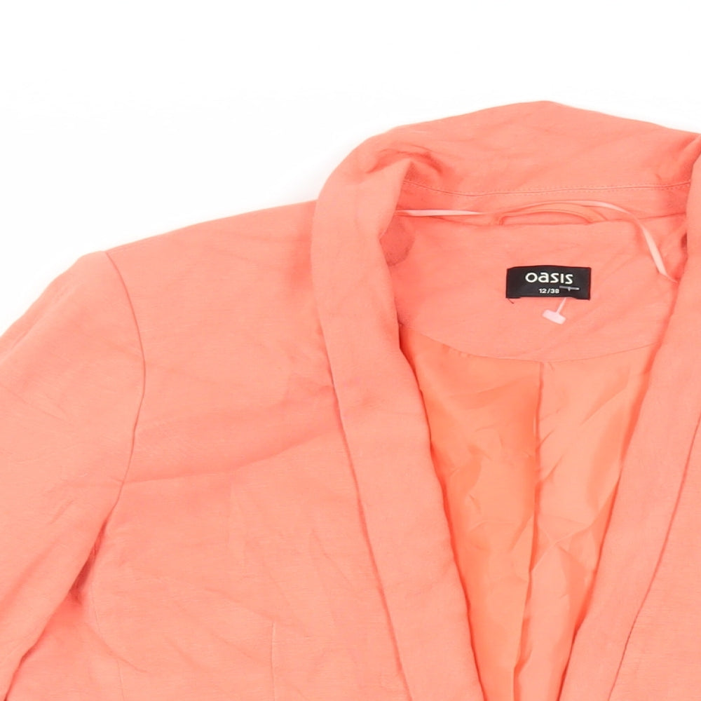 Oasis Womens Orange Jacket Blazer Size 12 Button