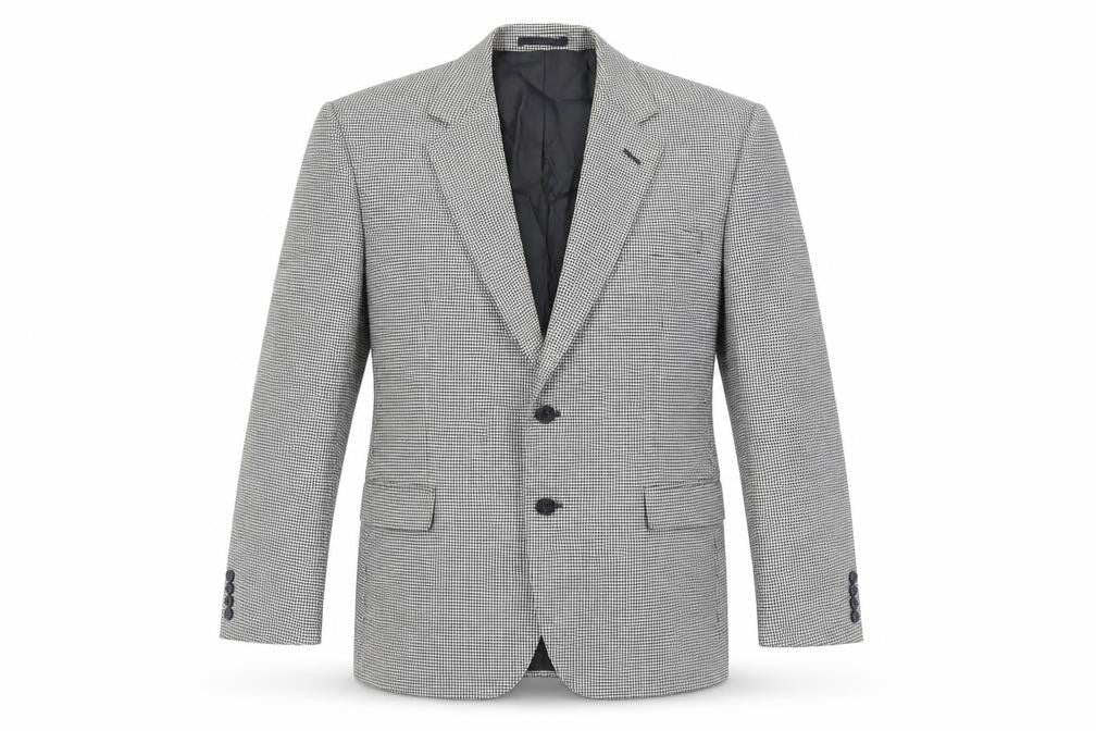 Marks & Spencer Mens Black Geometric Wool Jacket Suit Jacket Size 42 Regular