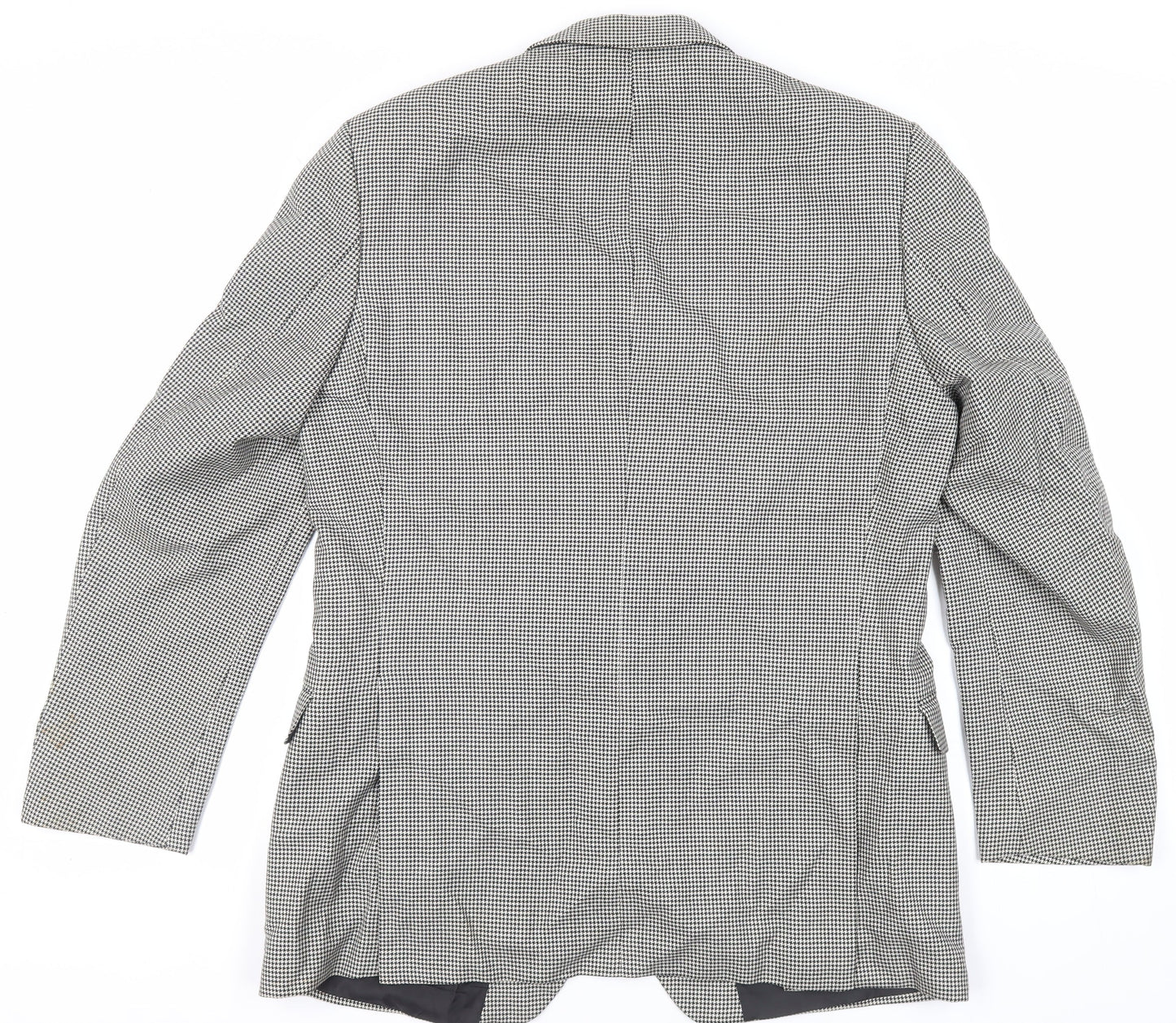 Marks and Spencer Mens Black Geometric Wool Jacket Suit Jacket Size 42 Regular