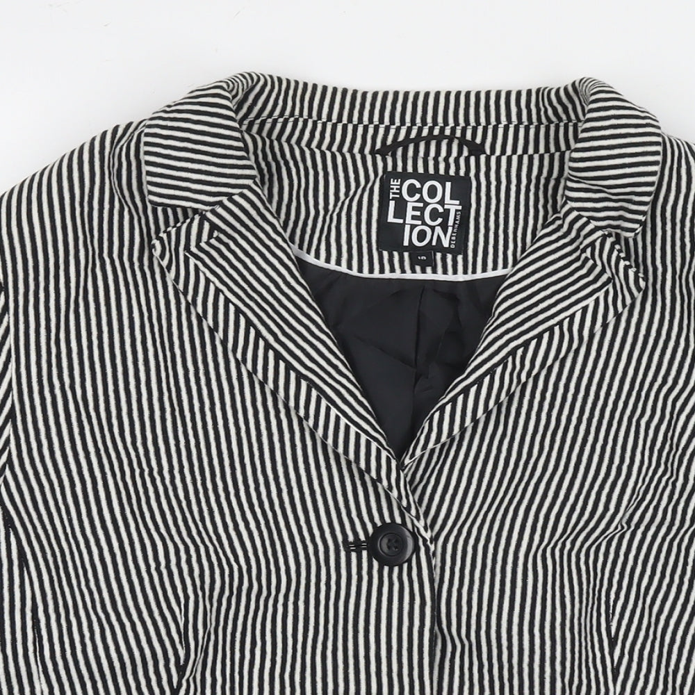 Debenhams Womens Black Striped Jacket Blazer Size 18 Button