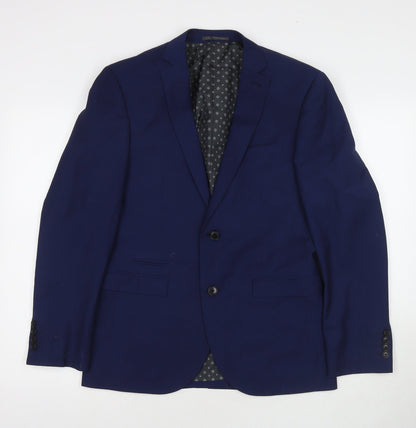 Next Mens Blue Polyester Jacket Suit Jacket Size 38 Regular