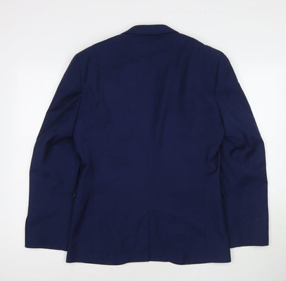 Next Mens Blue Polyester Jacket Suit Jacket Size 38 Regular