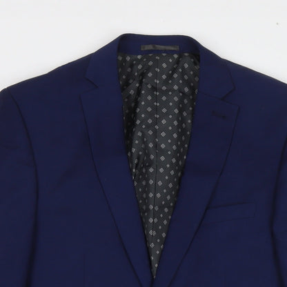 Next Mens Blue Polyester Jacket Suit Jacket Size 38 Regular