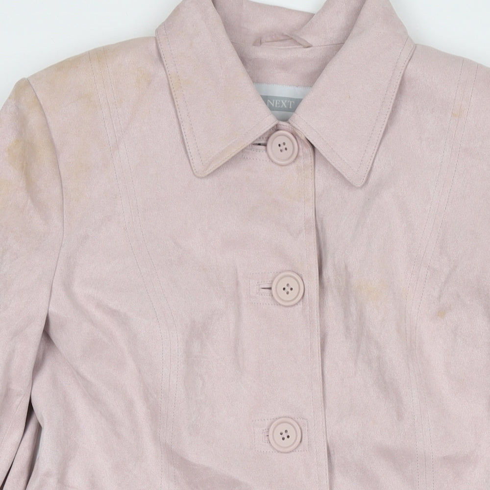 NEXT Womens Pink Pea Coat Coat Size 14 Button