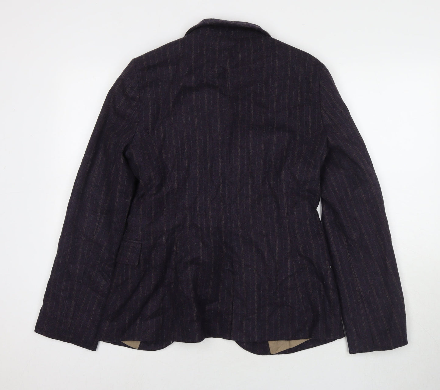 Zara Womens Purple Striped Jacket Blazer Size L Button